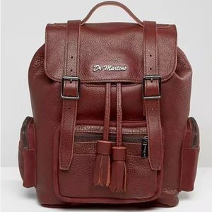Dr. Martens Burgundy Leather Backpack
